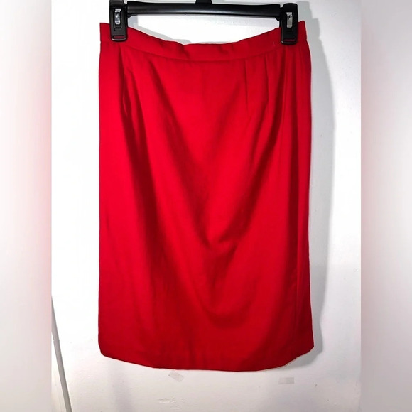 Talbots, 6 vintage red wool fully lined darted, rear vent zip latch button close - Picture 1 of 7